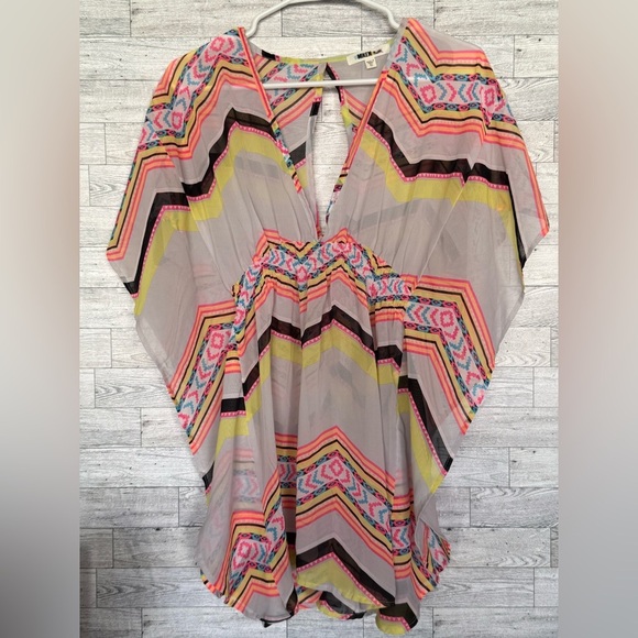 Miken Swimsuit CoverUp with Neon colors - Picture 1 of 7